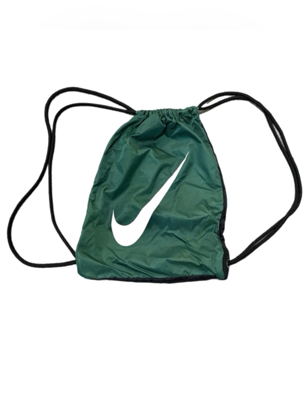 Nike Green Drawstring Gym Sack with White Swoosh Backpack Lightweight